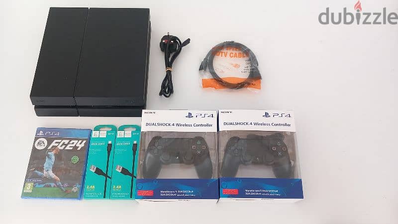 PS4 Slim/Fat + 2 Controllers + FC 24 (New) 2