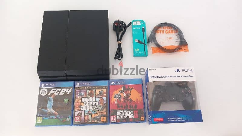 PS4 Slim/Fat + 1 controller + RDR2 + GTA5 + FC 24 Guaranteed 12 Months 1