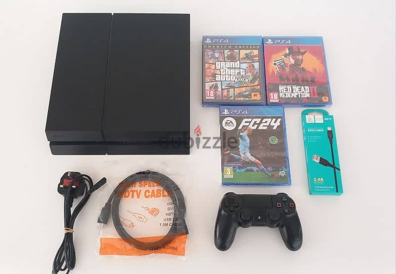 PS4 Slim/Fat + 1 controller + RDR2 + GTA5 + FC 24 Guaranteed 12 Months 2