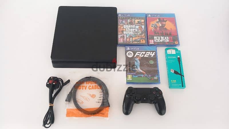 PS4 Slim/Fat + 1 controller + RDR2 + GTA5 + FC 24 Guaranteed 12 Months 3