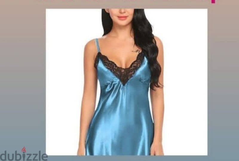 lingerie blue satin lingerie trimed lace m to xxxl 1=7$ or 3= 15$ 7