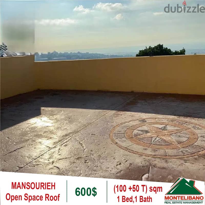 600$! Roof for rent in Mansourieh!! 1