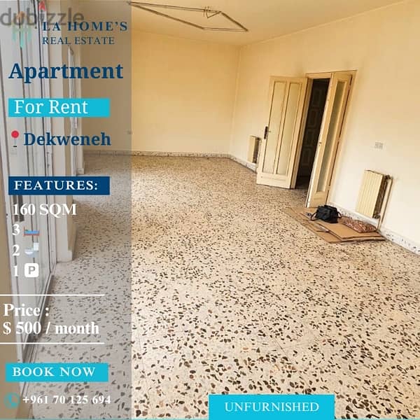 apartment for rent in dekweneh شقة الايجار في الدكوانة 0