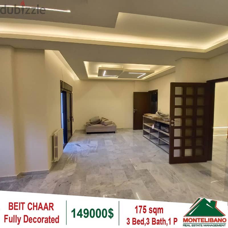 149000$!! Fully Decorated Apartment for sale in Beit Chaar 2