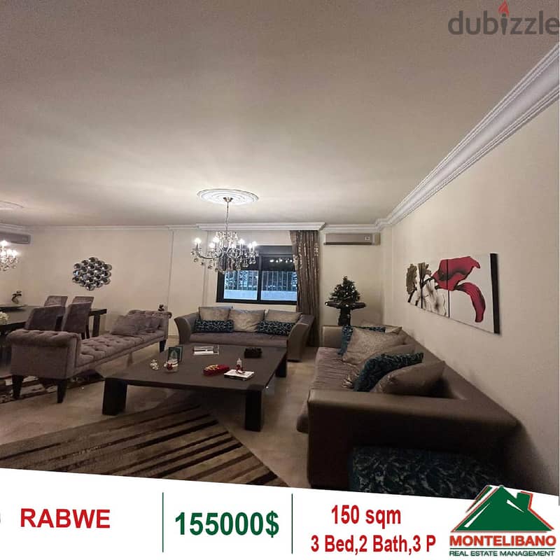 155000$!! Apartment for sale in Rabwe 1