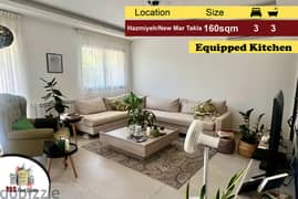 Hazmiyeh/New Mar Takla 160m2 | 185m2 Terrace | Equipped | Decorated|PA 0