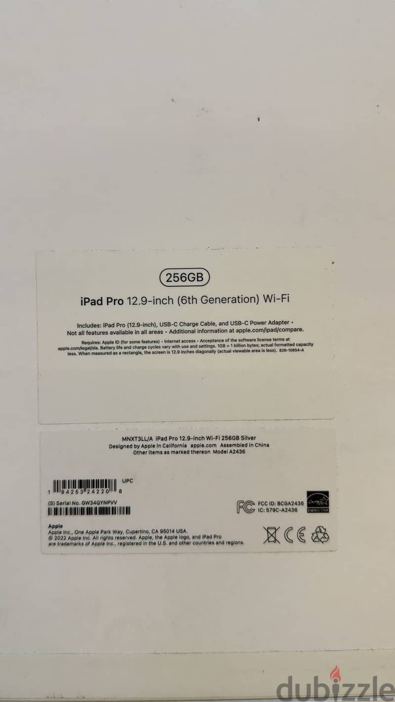 Ipad pro 12.9 256gb m2 wifi silver great & last price 1