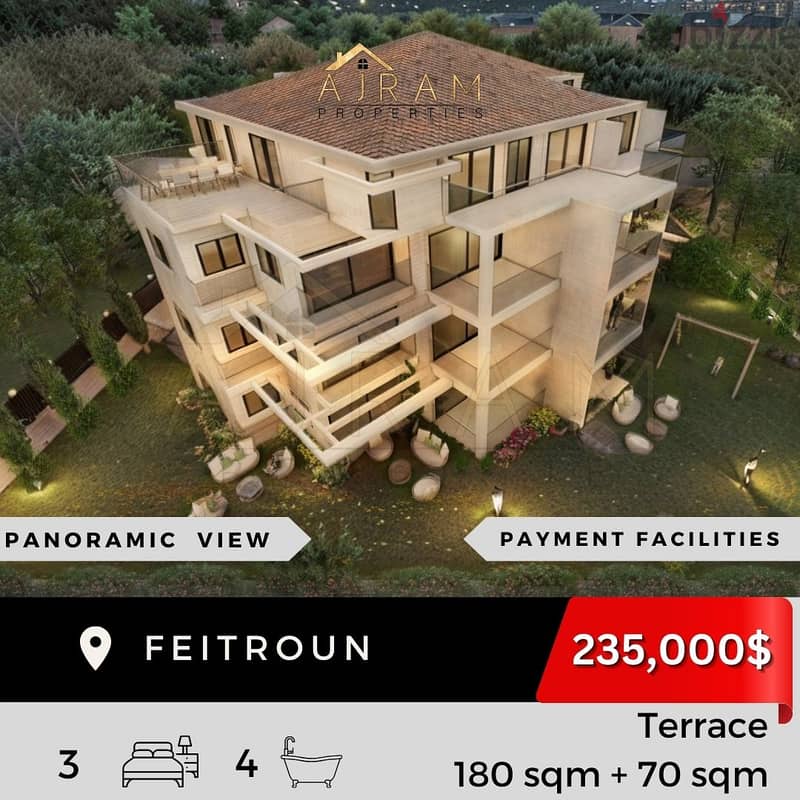 Feitroun | 180 sqm + 70 sqm Terrace | Panoramic View 0