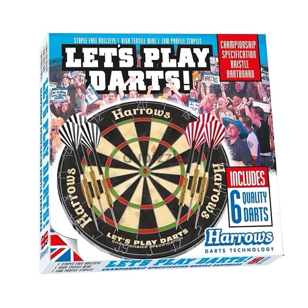 HARROWS LETS PLAY DARTS BRISTLE BOARD GAME 3