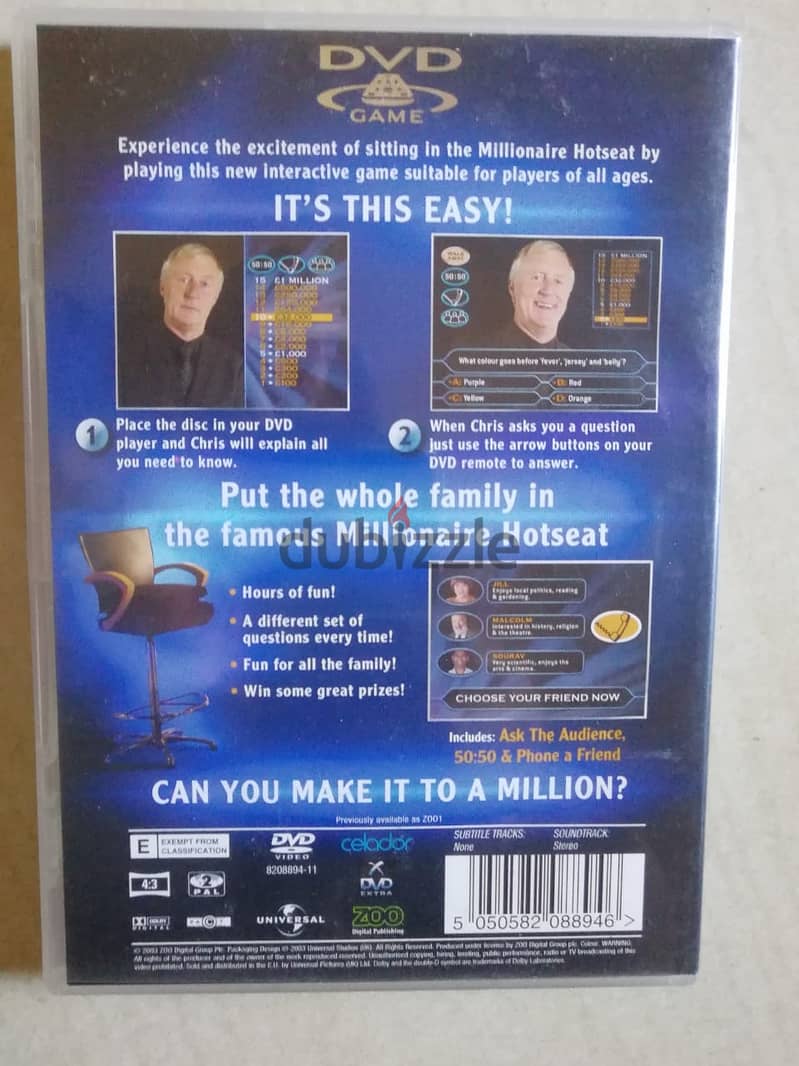 participate in " Who wants to be a millionaire " on ur DVD player 2