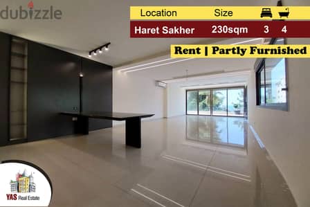 Haret Sakher 230m2 | 180m2 Terrace/Garden | Rent | Partly Furnished|IV