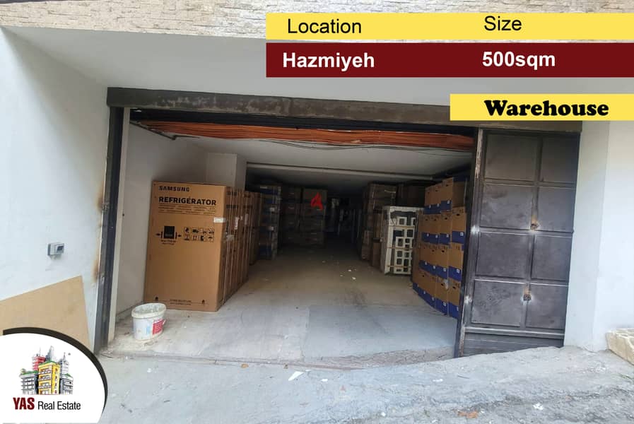 Hazmiyeh/Mar Takla 500m2 | Warehouse | High Ceiling |Ideal Investment 0