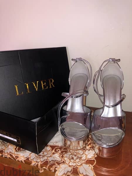 silver heels good quality size 41 1