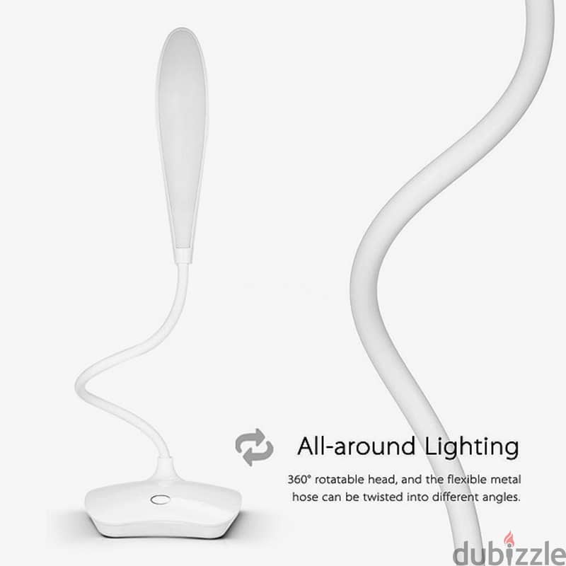 Rechargeable Desk Lamp, 3-Level Dimmable USB LED Light 3