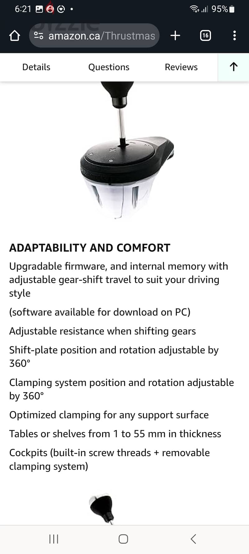 Thrustmaster P. C compatible. racing shifter 1