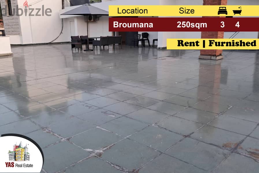 Broumana 250m2 | 240m2 Terrace | Rent | Furnished | Dead End Street | 0