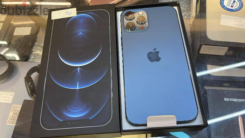 Used open box iPhone 12 Pro max 256gb Blue battery health 84% 0