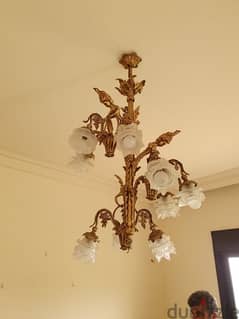 chandelier bronze and crystal 0