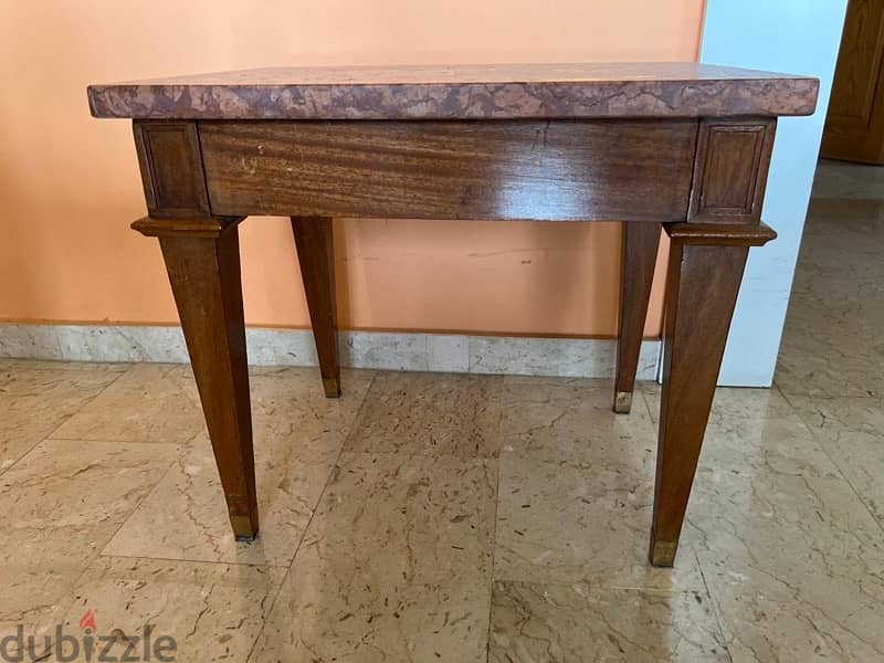 2 marble side tables 1