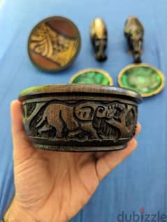 Hand Carved decorative African wooden bowl 0