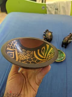 beautiful hand carved African zebra Bowl from congo 0