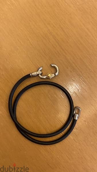 Tiffany & Co Men Leather and Silver knot bracelet 1