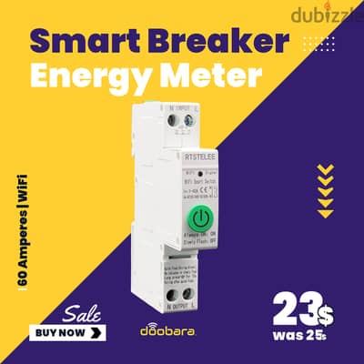 Power Breaker WiFi 40Amp with energy meter and overload protection