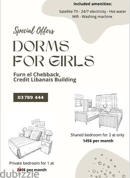 Dorms for girls Furn el Chebback 0