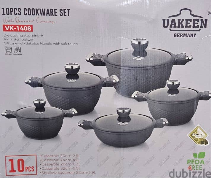 set granite casserole 10pcs  طقم طناجر غرانيت 1