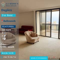 duplex for rent in Ballouneh دوبلكس الايجار في بلونة