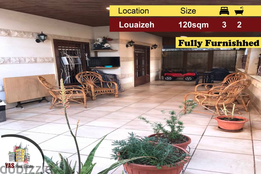 Baabda/Louaizeh 120m2 | 60m2 Terrace | Furnished | Prime Location |PA 0