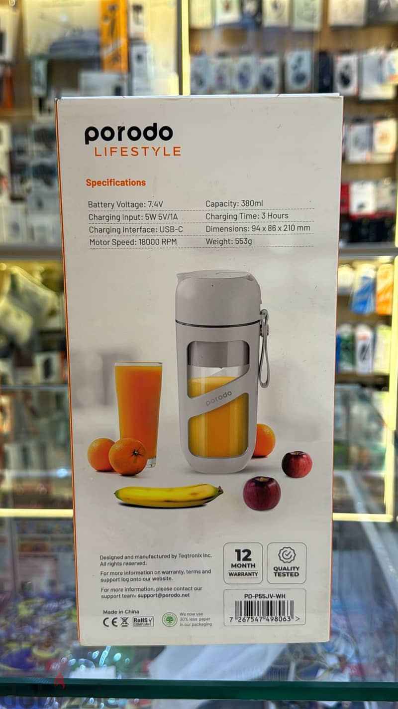 Porodo portable Juice & Smoothie Blender 380ml white exclusive & best 1