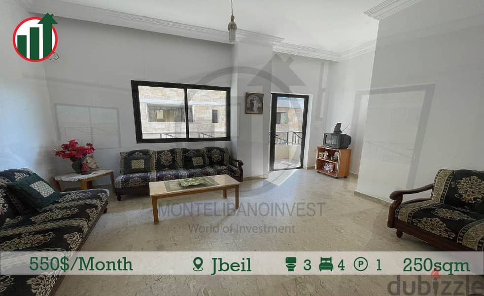 Semi-Furnished Apartment for Rent in Jbeil !! 0