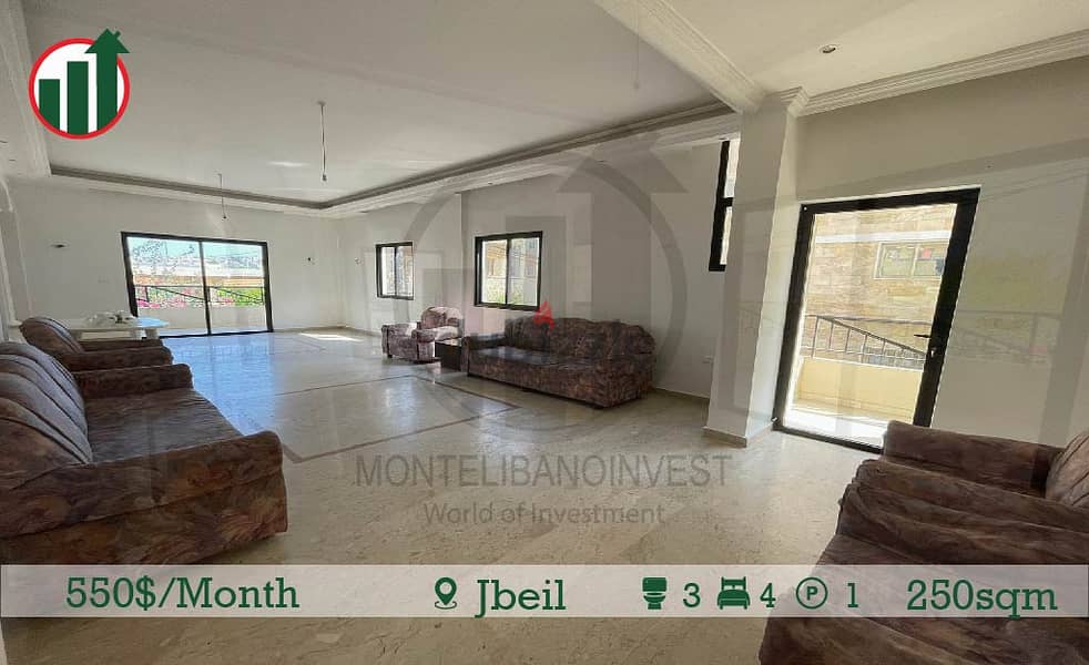 Semi-Furnished Apartment for Rent in Jbeil !! 2