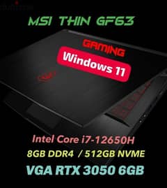 MSI Thin GF63