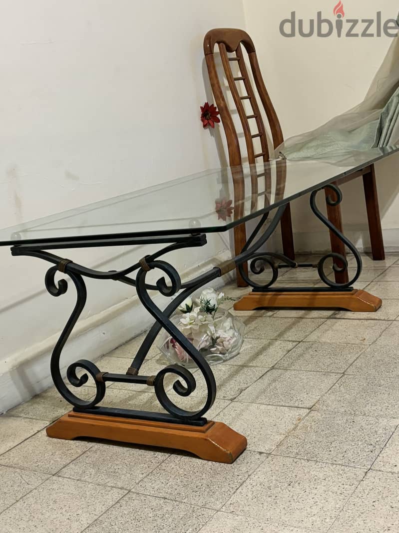 Elegant Dining Table Set with Glass Top and Two Chairs 3