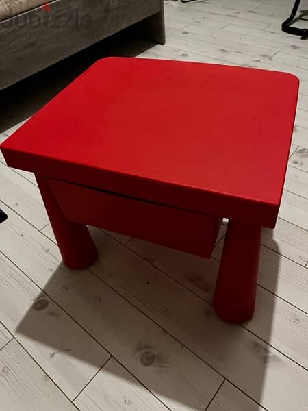 red nightstand with single drawer great for kids 2