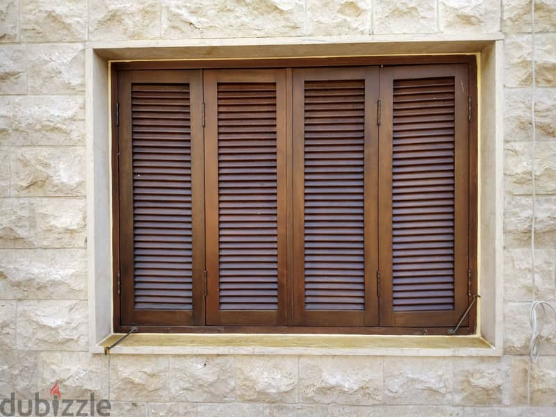 Beautiful teak wood windows & abajour (150x120cm)  8 windows for 600 5