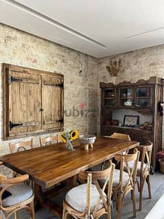 full dining room massive wood old sltyle غرفة سفرة كاملة