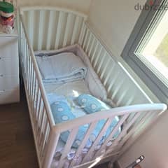 Pali bianco wooden baby crib for 100$ with mattress 0