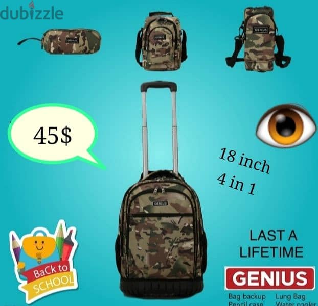 trolley school bag genuis 18 inch 0