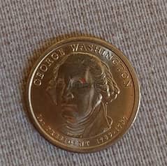 George Washington USA First President Memorial One US Dollar Coin 0