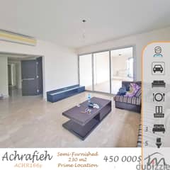 Ashrafieh | Prime Location | Semi Furnished 230m² | Balconies