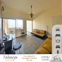 Tabarja | Furnished/Equipped 50m² Chalet | Open Sea View | Catchy Deal