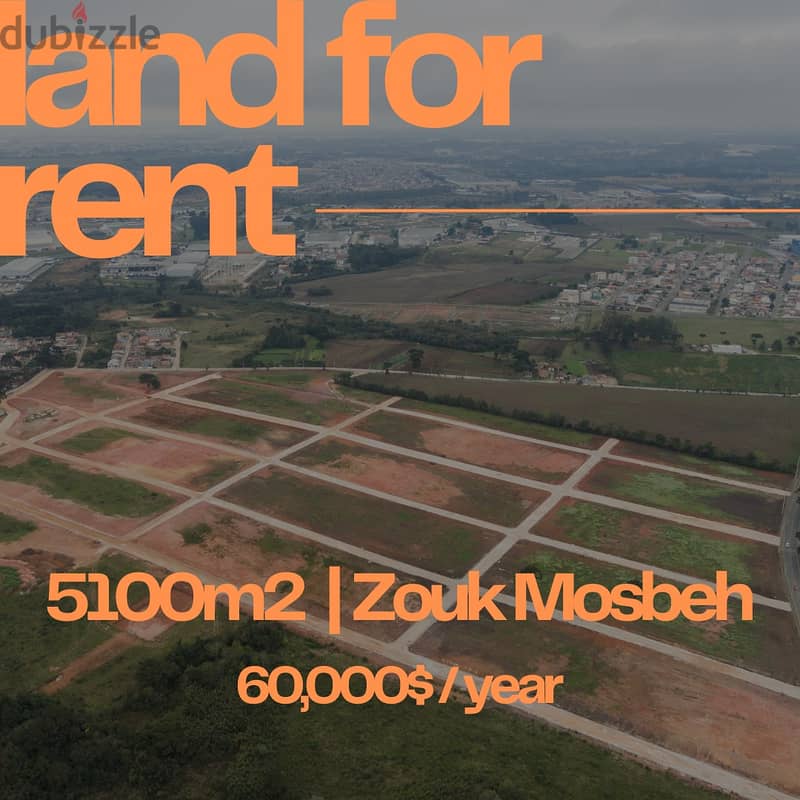 JH24-3600 Land 5000m2 for rent in Zouk Mosbeh, $ 6,000 cash / month 0