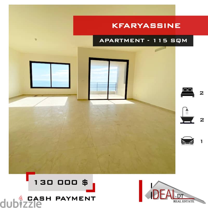 Apartment for sale in kfaryassine 115 SQM REF#CE22032 0