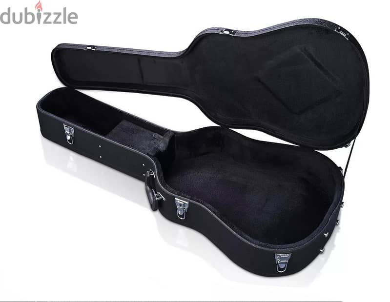 Hard-Shell Wooden Leather Black Case for Classical Guitar 1