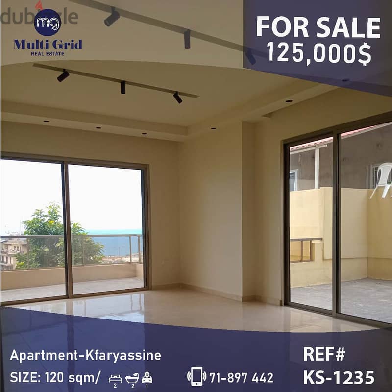 KS-1235, Apartment for Sale in Kfaryassine, شقة للبيع في كفرياسين 0