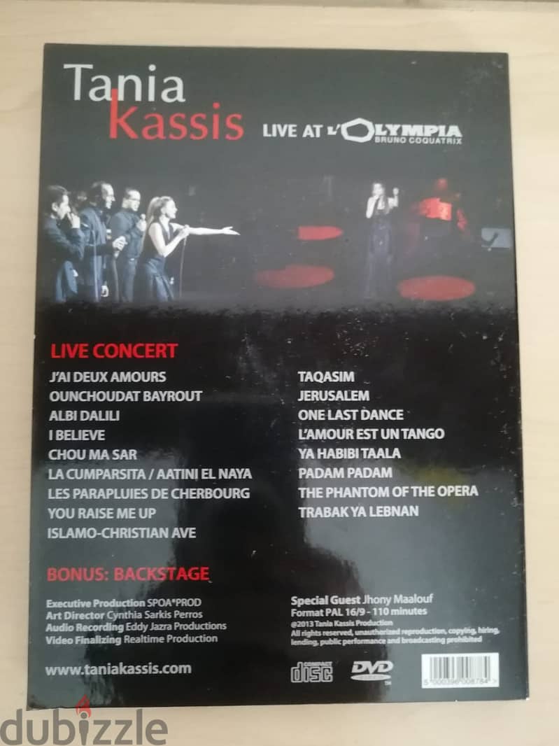 Tania Kassis Live at the Olympia Paris CD + DVD 2