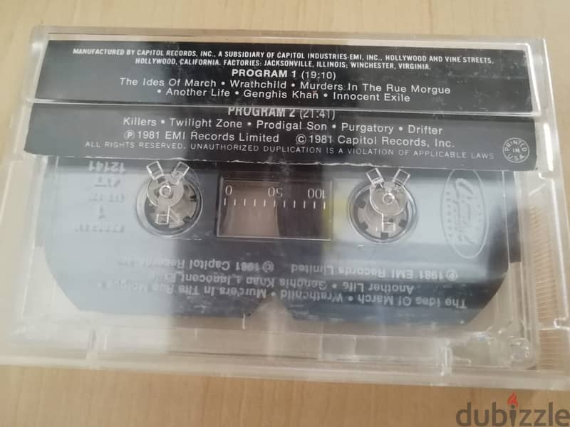 Iron Maiden "killers" cassette 1